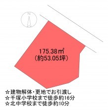 甲府市湯村、土地の間取り画像です