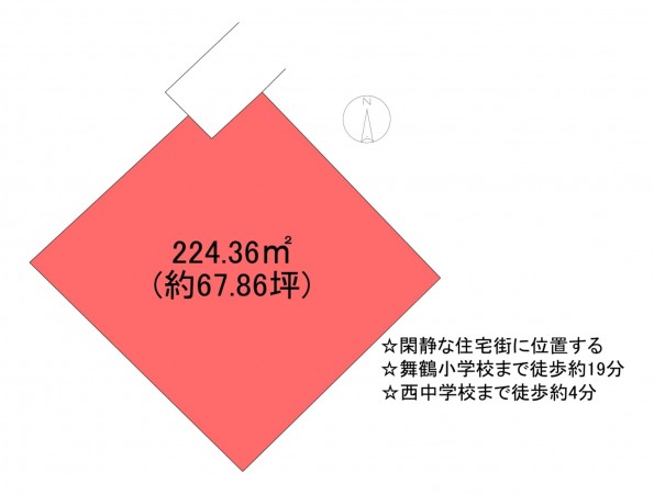 甲府市飯田、土地の間取り画像です