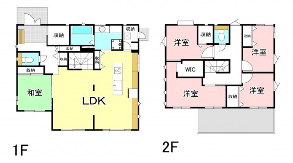 甲府市緑が丘、中古一戸建ての間取り画像です