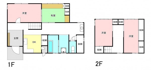 甲府市東光寺町、中古一戸建ての間取り画像です