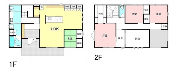 中巨摩郡昭和町西条、新築一戸建ての間取り画像です
