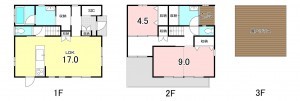 甲斐市団子新居、中古一戸建ての間取り画像です