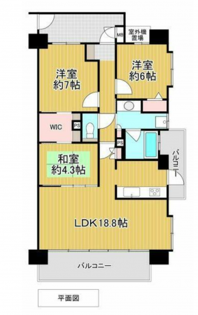 中巨摩郡昭和町清水新居、マンションの間取り画像です