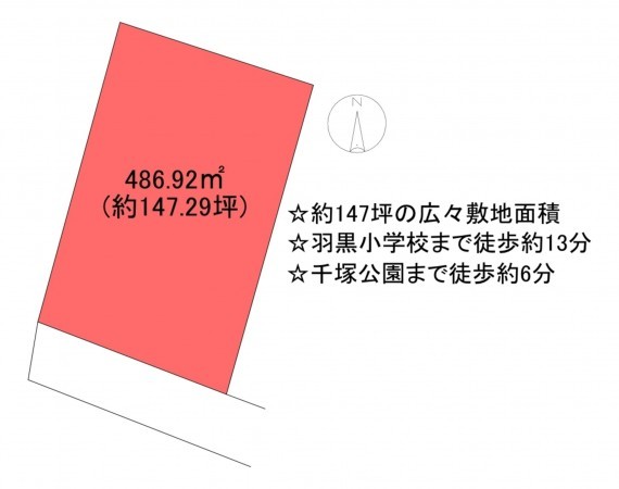 甲府市湯村、土地の間取り画像です