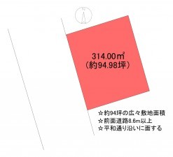 甲府市住吉、土地の間取り画像です