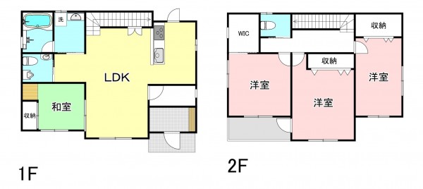 甲府市白井町、中古一戸建ての間取り画像です