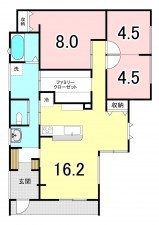 甲斐市宇津谷、新築一戸建ての間取り画像です