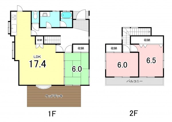 甲斐市宇津谷、中古一戸建ての間取り画像です