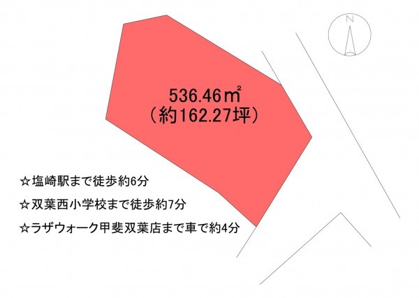 甲斐市岩森、土地の間取り画像です