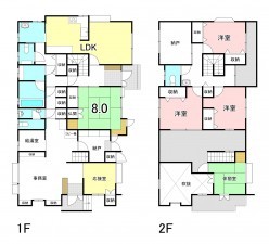 甲府市住吉、中古一戸建ての間取り画像です