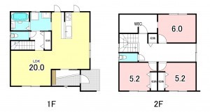 南アルプス市徳永、新築一戸建ての間取り画像です