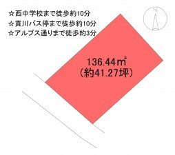 甲府市下飯田、土地の間取り画像です