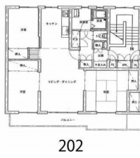 甲府市天神町、マンションの間取り画像です