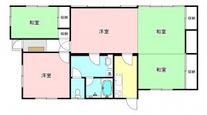 甲府市古府中町、中古一戸建ての間取り画像です