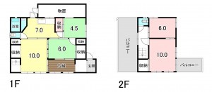 甲斐市大垈、中古一戸建ての間取り画像です