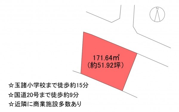 甲府市蓬沢、土地の間取り画像です