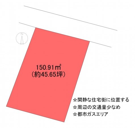 甲府市美咲、土地の間取り画像です