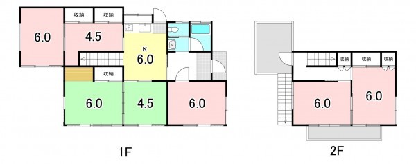 甲府市中小河原町、中古一戸建ての間取り画像です