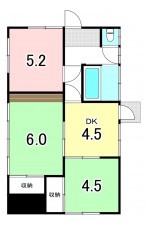 甲府市岩窪町、中古一戸建ての間取り画像です