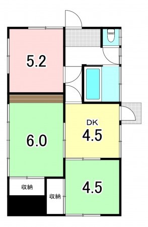 甲府市岩窪町、中古一戸建ての間取り画像です