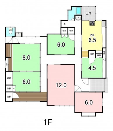 甲府市古府中町、中古一戸建ての間取り画像です