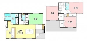 甲府市山宮町、新築一戸建ての間取り画像です