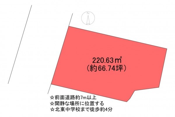 甲府市古府中町、土地の間取り画像です