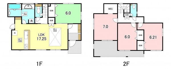 甲斐市下今井、新築一戸建ての間取り画像です