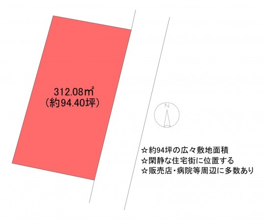 甲府市向町、土地の間取り画像です