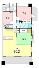 甲府市丸の内、マンションの間取り画像です