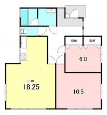 甲斐市竜王、中古一戸建ての間取り画像です