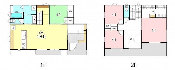 中巨摩郡昭和町河東中島、新築一戸建ての間取り画像です