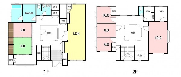 甲斐市篠原、中古一戸建ての間取り画像です
