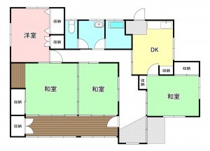 甲斐市岩森、中古一戸建ての間取り画像です