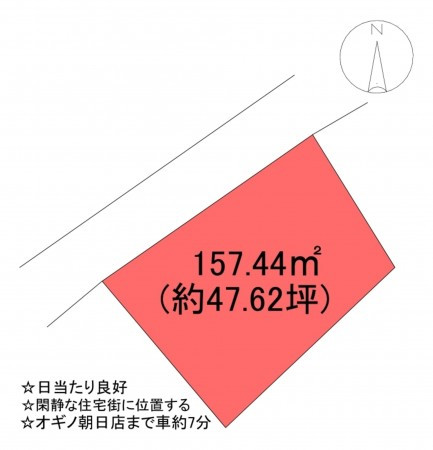 甲府市西田町、土地の間取り画像です