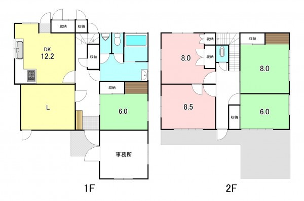 甲府市住吉、中古一戸建ての間取り画像です