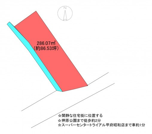 中巨摩郡昭和町西条、土地の間取り画像です
