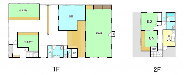 甲斐市島上条、中古一戸建ての間取り画像です