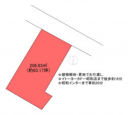 中巨摩郡昭和町清水新居、土地の間取り画像です