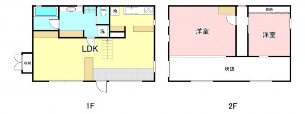 北杜市白州町白須、新築一戸建ての間取り画像です