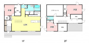 甲斐市竜王、中古一戸建ての間取り画像です