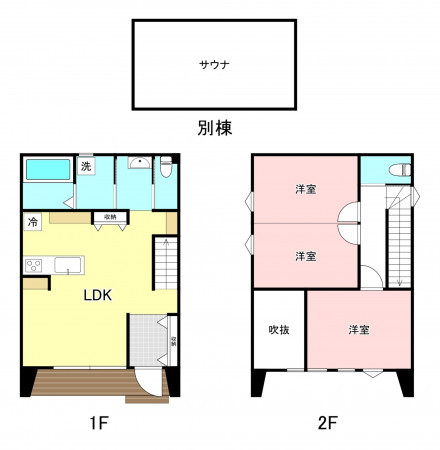 甲府市山宮町、中古一戸建ての間取り画像です