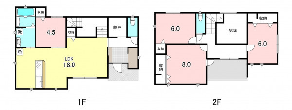 中巨摩郡昭和町西条、新築一戸建ての間取り画像です
