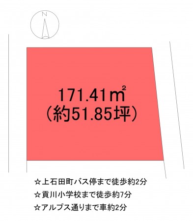甲府市上石田、土地の間取り画像です