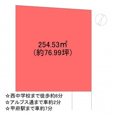 甲府市飯田、土地の間取り画像です