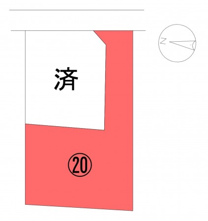 甲斐市岩森、土地の間取り画像です