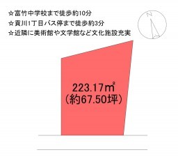 甲府市貢川、土地の間取り画像です