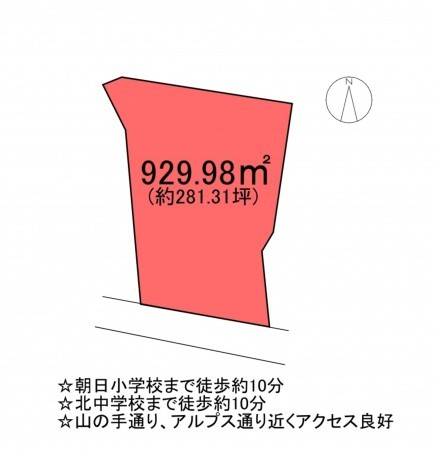 甲府市塩部、土地の間取り画像です