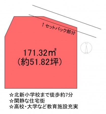 甲府市北新、土地の間取り画像です