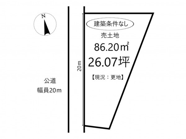 姫路市飾磨区細江、土地の間取り画像です